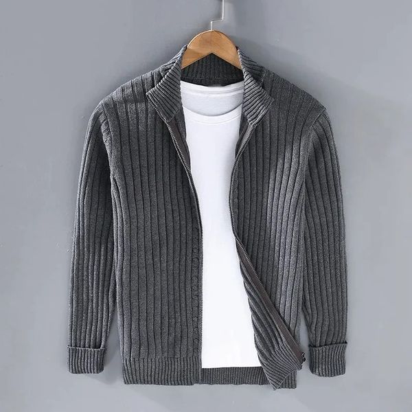 RAVELLO RIBBED ZIP CARDIGAN