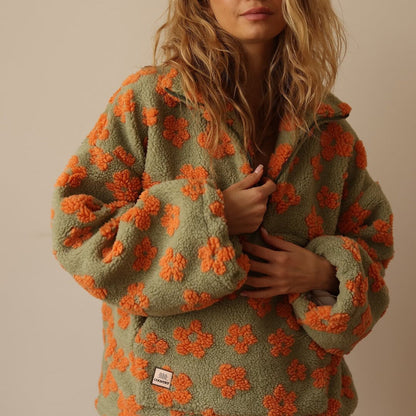 Florena™ | Floral Fleece Half-Zip Jumper